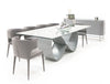 Modrest Hadley Glass & Matte Grey Dining Table Model VGGM-DT-CASTA-DT