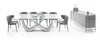 Modrest Hadley Glass & Matte Grey Dining Table Model VGGM-DT-CASTA-DT