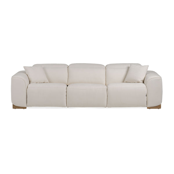 Hagerty Modern Off-White Fabric Sofa With 2 Power Recliners