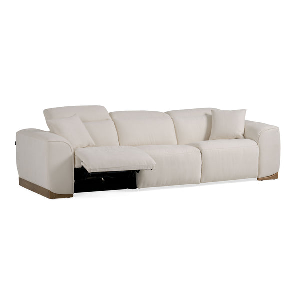 Divani Casa Hagerty Modern Off White Fabric Sofa With 2 Power Recliners Model VGKV-KM.6035-OW