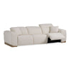 Hagerty Modern Off-White Fabric Sofa With 2 Power Recliners