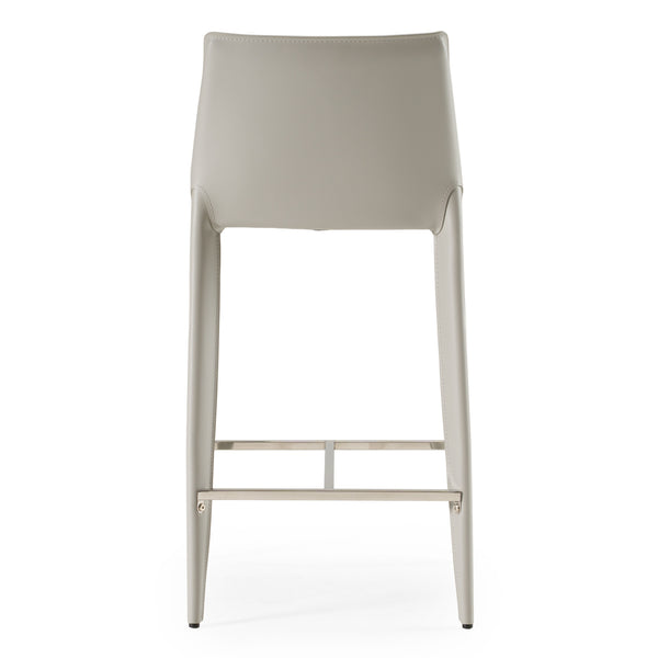 Modrest Halo Modern Light Grey Saddle Leather Counter Stool Model VGYF-BS1113-LTGR-CS