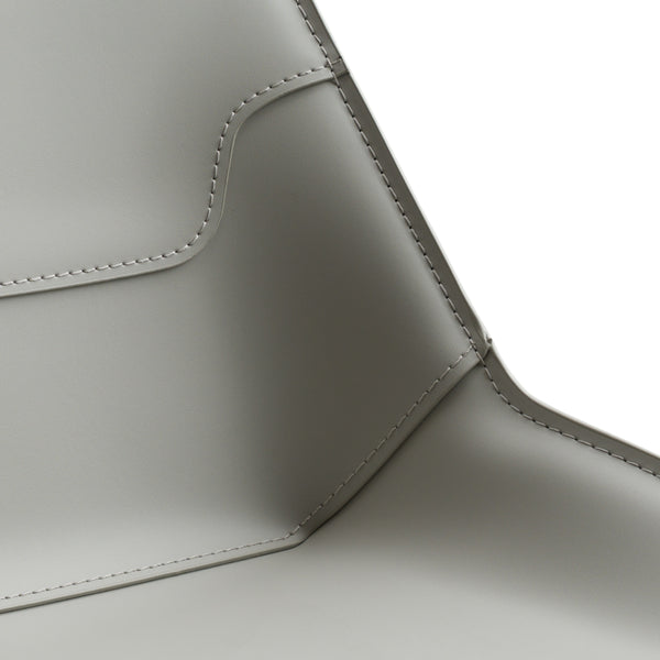 Modrest Halo Modern Light Grey Saddle Leather Counter Stool Model VGYF-BS1113-LTGR-CS