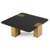 Modrest Harold Modern Black Oak & Brushed Gold Oak Square Small Coffee Table Model VGHB467E