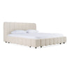 Eastern King Modrest Harris Modern Off-White Fabric Bed