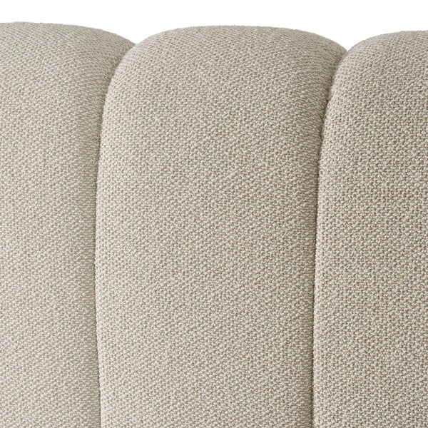 Harris Modern Off-White Fabric Bed