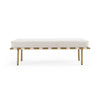 Modrest Hathaway Modern Beige Fabric & Antique Brass Dining Bench Model VGGA-GA-8668BE-BGE