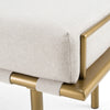 Hathaway Modern Beige Fabric + Antique Brass Dining Bench