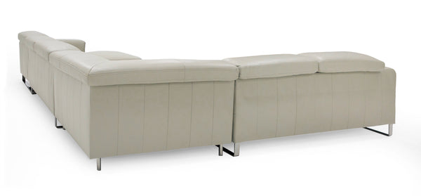 Divani Casa Hawkey Contemporary Light Grey Leather Raf Chaise Sectional Sofa Model VGKK-KF1066-LG