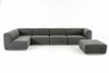 Divani Casa Hawthorn Modern Grey Fabric Modular Left Facing Chaise Sectional Sofa & Ottoman Model VGKK-2388-LAF-D-240