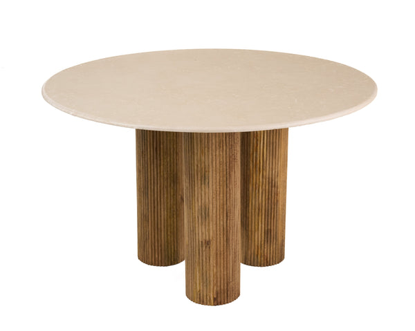 Modrest Hayden Modern Marble & Wood Round Dining Table Model VGBR-SBA-4788