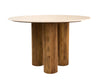 Hayden Modern Marble + Wood Round Dining Table
