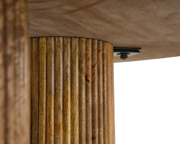 Modrest Hayden Modern Marble & Wood Round Dining Table Model VGBR-SBA-4788