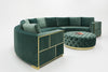 Ritner Modern Green Velvet Curved Sectional Sofa