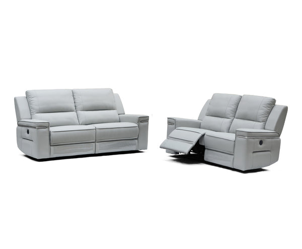 Divani Casa Hearst Modern Grey Leatherette Loveseat With Recliners Model VGMB-R027B-GRY-LOVE