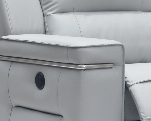 Divani Casa Hearst Modern Grey Leatherette Loveseat With Recliners Model VGMB-R027B-GRY-LOVE