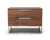 Modrest Heloise Contemporary Walnut & Stainless Steel Nightstand Model VGBBMB1502-NS