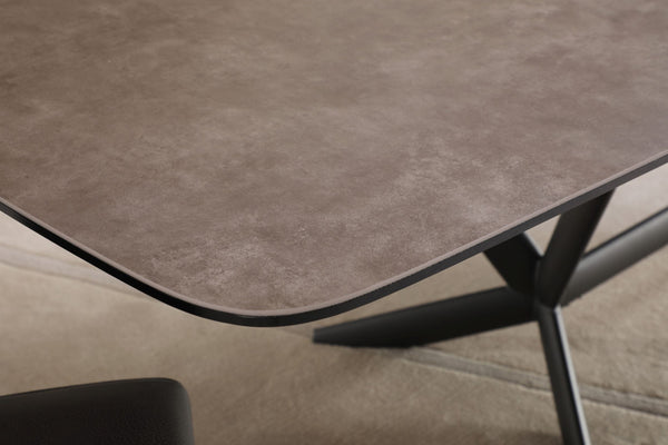 Herzog Modern Grey Ceramic Dining Table