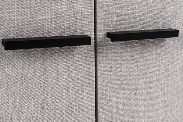 Modrest Hobart Modern Beige Fabric & Black Metal Buffet Model VGDWJ9743--BEI-BUF