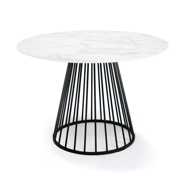 Modrest Holly Modern Round White And Black Dining Table Model VGFH-257012-WB-DT