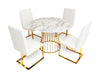 Modrest Frankie Contemporary White & Gold Dining Chair Model VGGAGA-6917CH-WHT