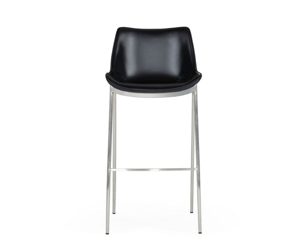 Hooper Modern Black Eco-Leather Bar Stool (Set of 2)