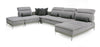 David Ferrari Horizon Modern Grey Fabric & Grey Leather U Shaped Sectional Sofa Model VGFTHORIZON-GREY