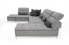 David Ferrari Horizon Modern Grey Fabric & Grey Leather U Shaped Sectional Sofa Model VGFTHORIZON-GREY