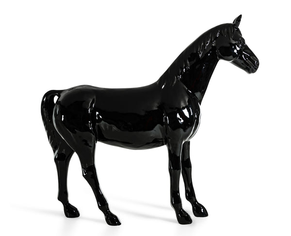 Modrest Black Full Size Horse Sculpture Model VGTHSV-001-BLK