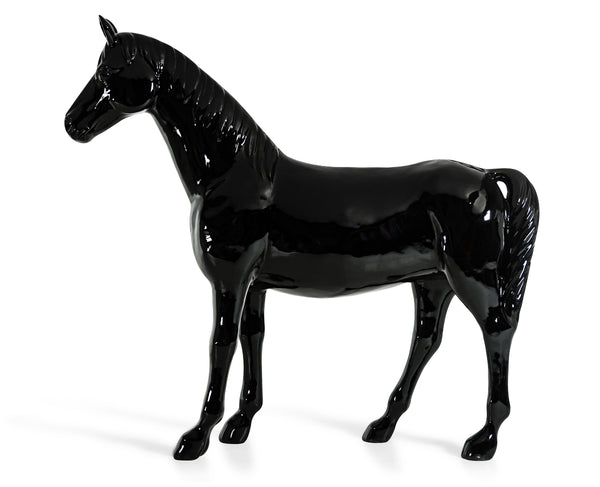 Modrest Black Full Size Horse Sculpture Model VGTHSV-001-BLK
