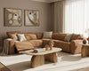 Horton Modern Brown Fabric Sectional w/ 3 Recliners