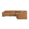 Horton Modern Brown Fabric Sectional w/ 3 Recliners