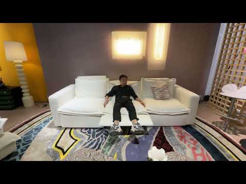 Divani Casa Almagre Modern White Fabric Sofa With 3 Electric Recliners Model VGEV-G2315-WHT