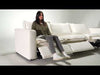 Almagre Modern White Fabric Sofa w/ 3 Electric Recliners