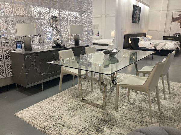 Modrest Adelaide Modern Stainless Steel & Glass Dining Table Model VGVCT1301S