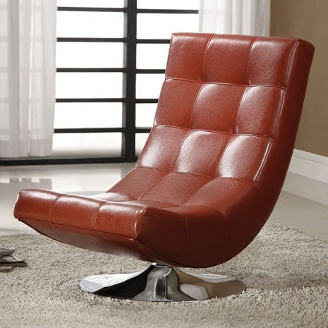 Furniture of America Trinidad Mahogany Red Contemporary Accent Chair Model CM-AC6912R