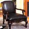 Furniture of America Sheffield Antique Dark Cherry Traditional Accent Chair Model CM-AC6177-PU