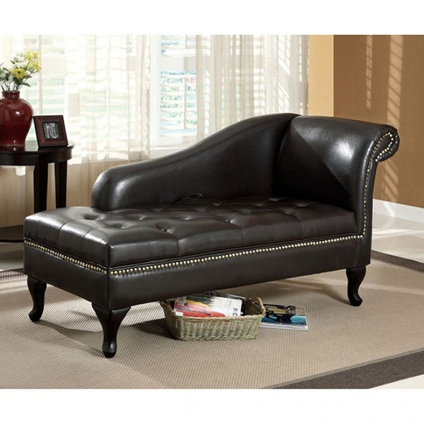 Furniture of America Lakeport Black Transitional Chaise Model CM-BN6893