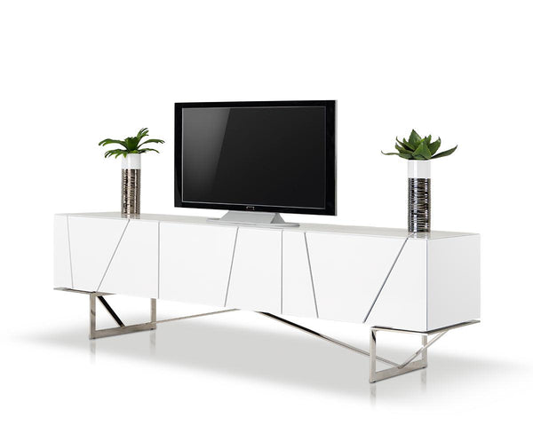 Rostock Modern White TV Stand