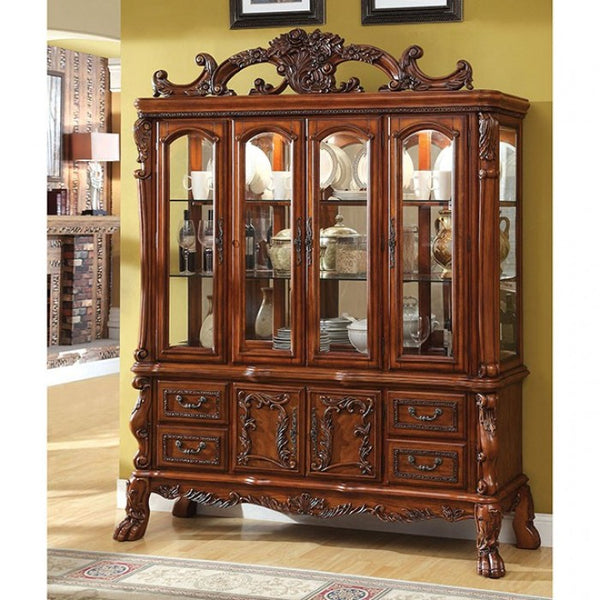 Furniture of America Medieve Antique Oak Traditional Hutch Buffet Model CM3557HB-SET