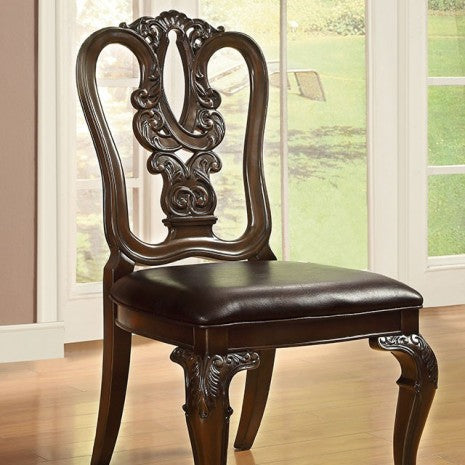 Furniture of America Bellagio Brown Cherry/Dark Brown Traditional Wooden Side Chair (2/Box) Model CM3319W-SC-2PK
