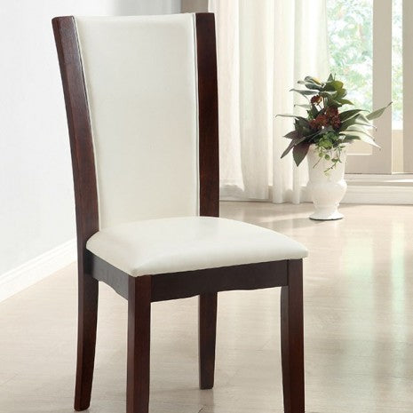 Furniture of America Manhattan Dark Cherry/White Contemporary Side Chair (2/Box) Model CM3710WH-SC-2PK