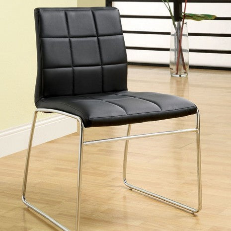 Furniture of America Kona Black Contemporary Side Chair (2/Box) Model CM8320BK-SC-2PK