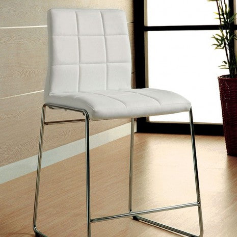 Furniture of America Kona White Contemporary Counter Ht. Chair (2/Box) Model CM8320WH-PC-2PK