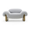 Divani Casa Imagine Contemporary Grey Fabric & Antique Brass Accent Chair Model VGFA-CE2014