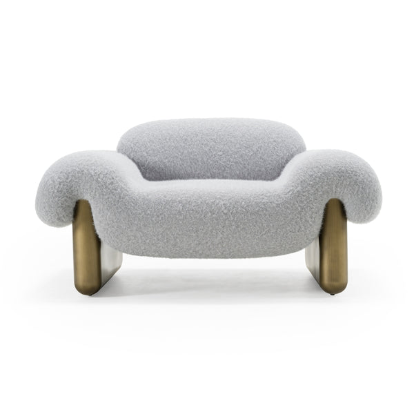 Divani Casa Imagine Contemporary Grey Fabric & Antique Brass Accent Chair Model VGFA-CE2014