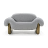 Divani Casa Imagine Contemporary Grey Fabric & Antique Brass Accent Chair Model VGFA-CE2014