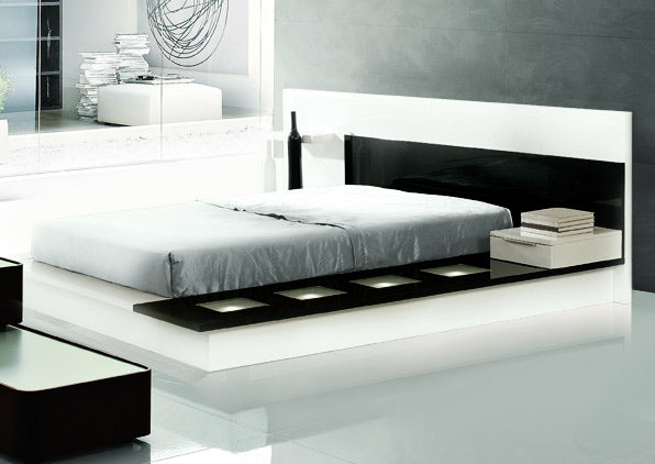 Impera Modern Black And White Lacquer Walk On Platform BedModel VGWCIMPERA