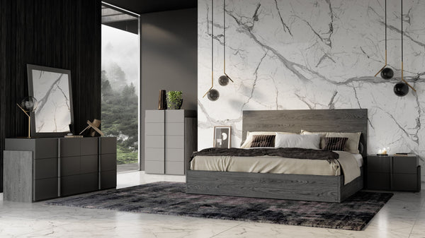 Full Nova Domus Lucia Italian Modern Matte Grey|Elm Grey Bedroom Set Model VGACLUCIA-SET-CK