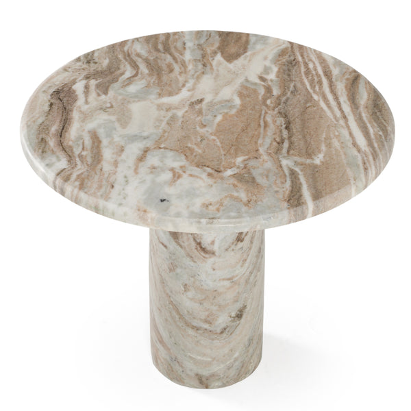 Modrest Isaac Modern Natural Marble Round Coffee Table Model VGNR-NI90040